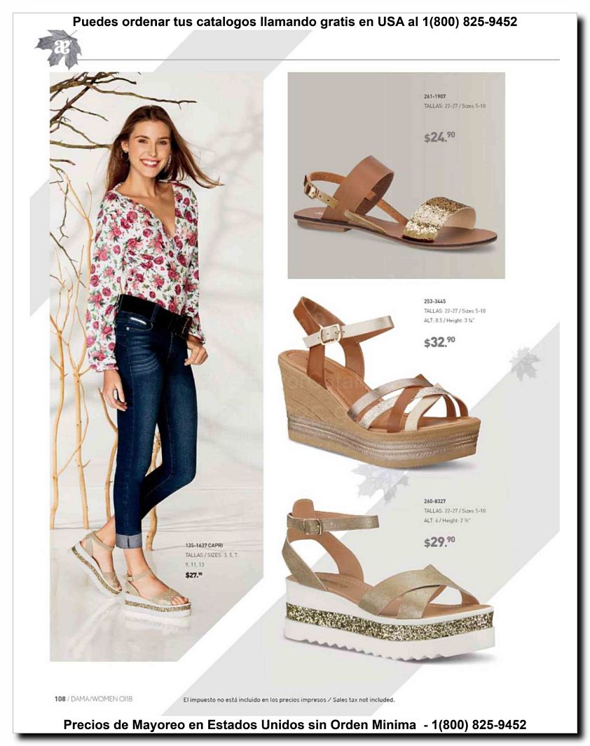 Llamanos al 1(800) 825-9452<br>Catalogos USA<br>(108 of 187)