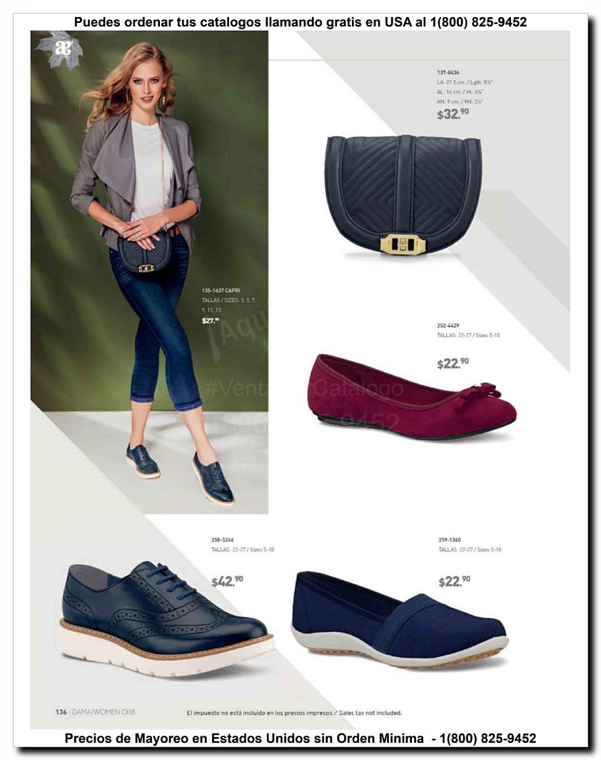 Llamanos al 1(800) 825-9452<br>Catalogos USA<br>(136 of 187)
