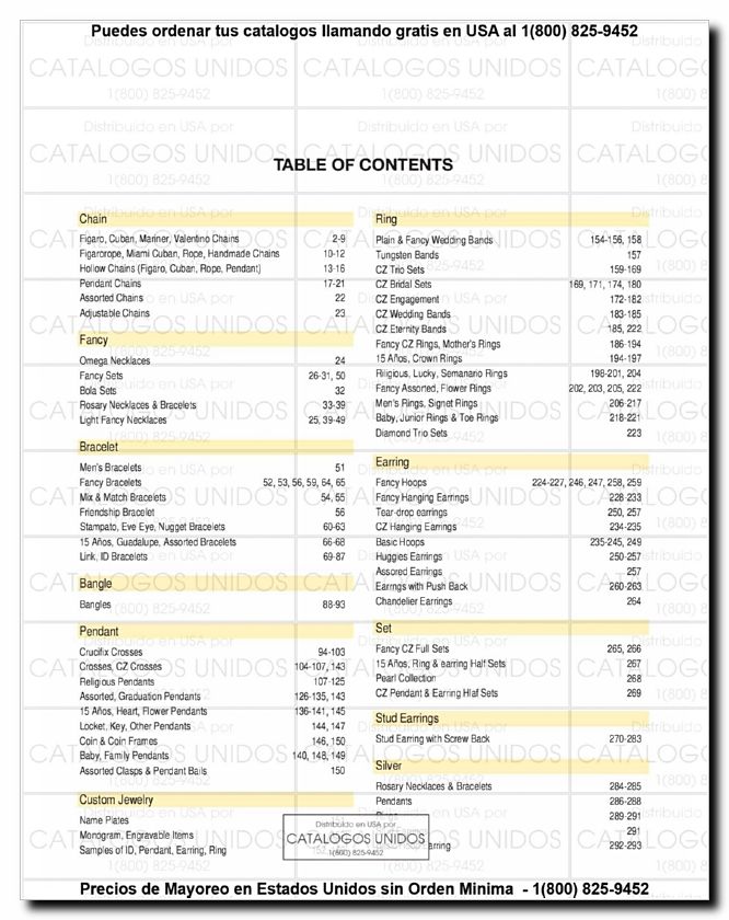Llamanos al 1(800) 825-9452<br>Catalogos USA<br>(2 of 294)