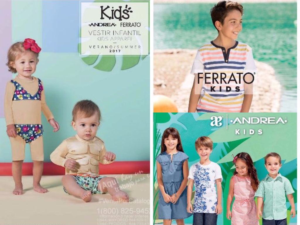 Novedades del Catálogo Vestir Infantil Verano 2017 Andrea, Ferrato USA